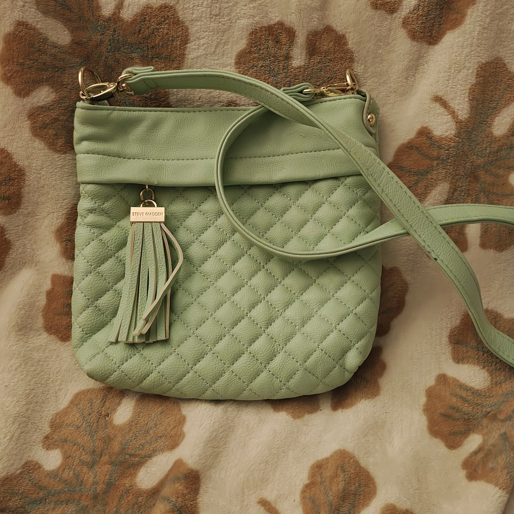 Steve Madden Quilted Crossbody in Mint